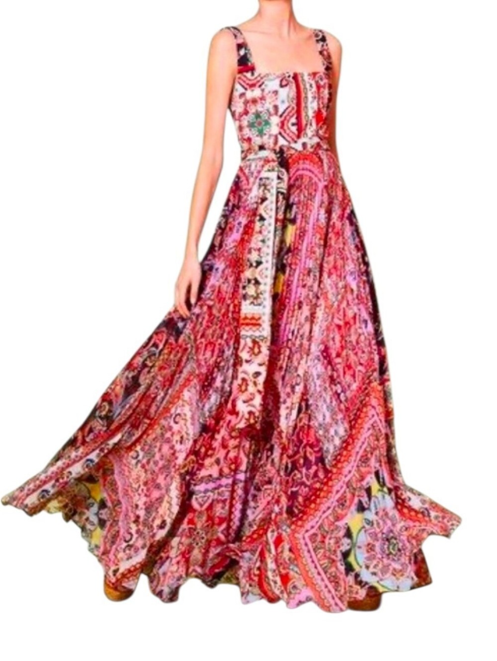 Alice + Olivia Deonna Pleated Tie-waist Dress Sz 4